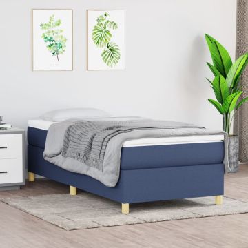 vidaXL Boxspringframe stof blauw 80x200 cm