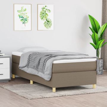 vidaXL Boxspringframe stof taupe 90x190 cm