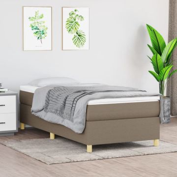 vidaXL Boxspringframe stof taupe 100x200 cm