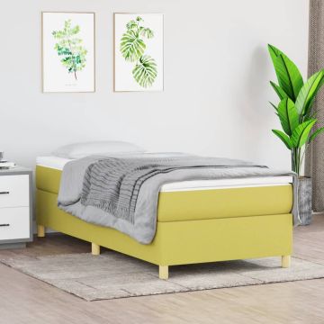 vidaXL Boxspringframe stof groen 100x200 cm