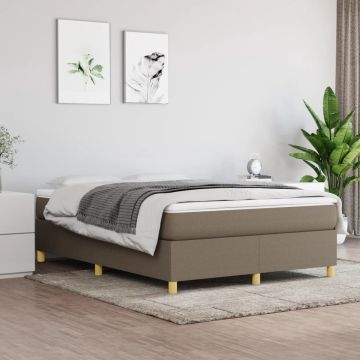 vidaXL Boxspringframe stof taupe 140x190 cm