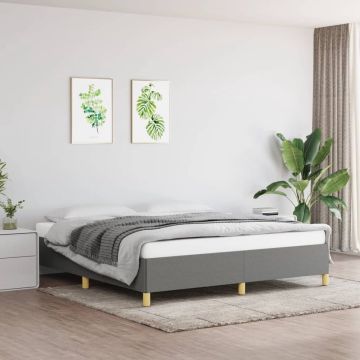 vidaXL Boxspringframe stof donkergrijs 180x200 cm