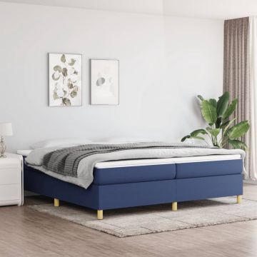 vidaXL Boxspringframe stof blauw 200x200 cm