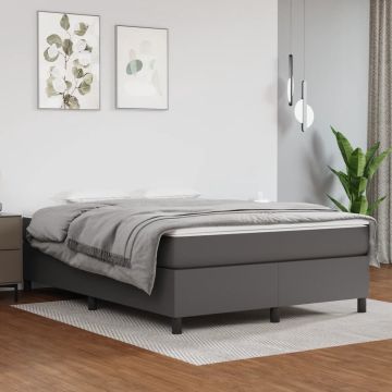 vidaXL Boxspringframe kunstleer grijs 140x190 cm