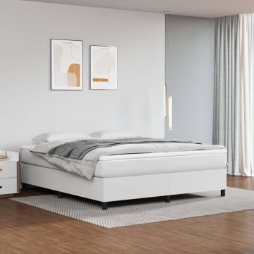 vidaXL Boxspringframe kunstleer wit 160x200 cm