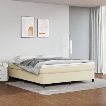 vidaXL Boxspringframe kunstleer crèmekleurig 180x200 cm