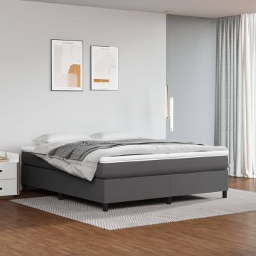 vidaXL Boxspringframe kunstleer grijs 180x200 cm