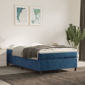 vidaXL Boxspringframe fluweel donkerblauw 120x200 cm