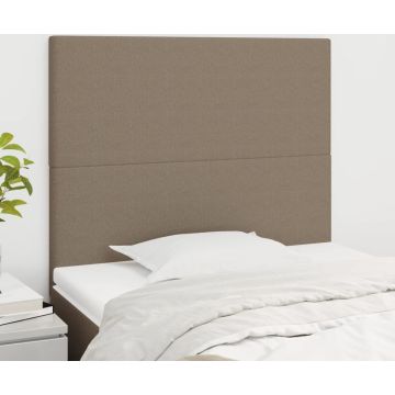 vidaXL Hoofdborden 2 st 80x5x78/88 cm stof taupe