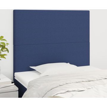 vidaXL Hoofdborden 2 st 80x5x78/88 cm stof blauw