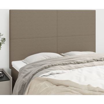 vidaXL Hoofdborden 4 st 72x5x78/88 cm stof taupe