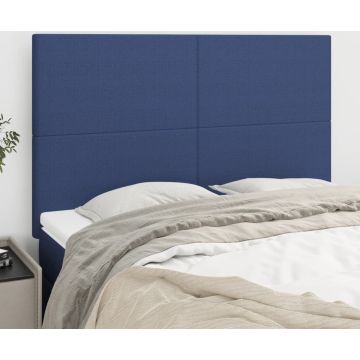 vidaXL Hoofdborden 4 st 72x5x78/88 cm stof blauw