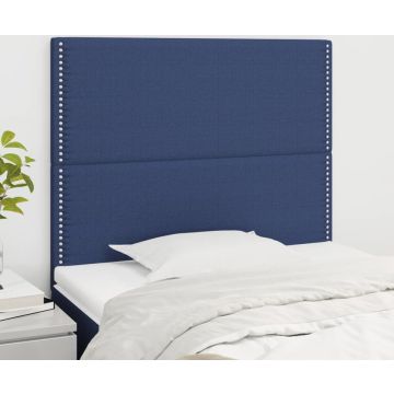 vidaXL Hoofdborden 2 st 80x5x78/88 cm stof blauw