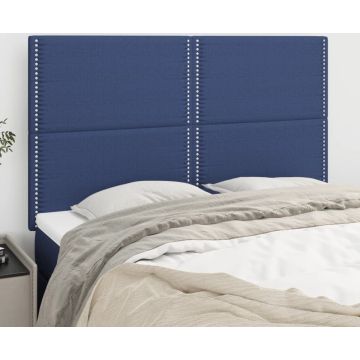 vidaXL Hoofdborden 4 st 72x5x78/88 cm stof blauw