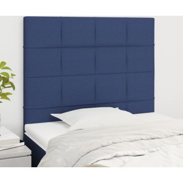 vidaXL Hoofdborden 2 st 90x5x78/88 cm stof blauw