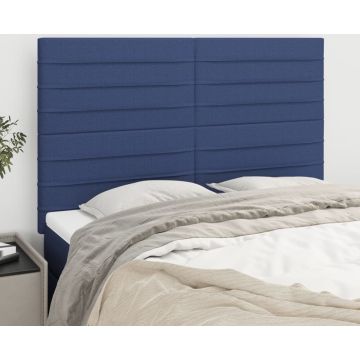 vidaXL Hoofdborden 4 st 72x5x78/88 cm stof blauw