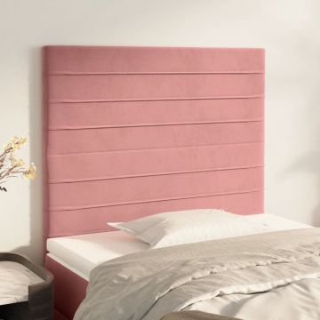 vidaXL Hoofdborden 2 st 100x5x78/88 cm fluweel roze