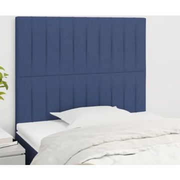 vidaXL Hoofdborden 2 st 80x5x78/88 cm stof blauw