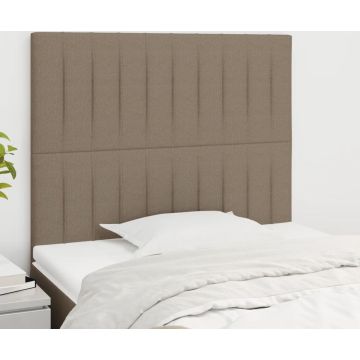 vidaXL Hoofdborden 2 st 100x5x78/88 cm stof taupe