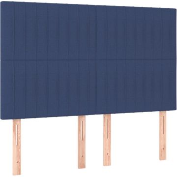 vidaXL Hoofdborden 4 st 72x5x78/88 cm stof blauw