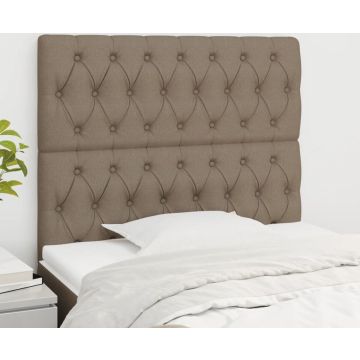 vidaXL Hoofdborden 2 st 90x7x78/88 cm stof taupe