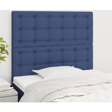 vidaXL Hoofdborden 2 st 80x5x78/88 cm stof blauw