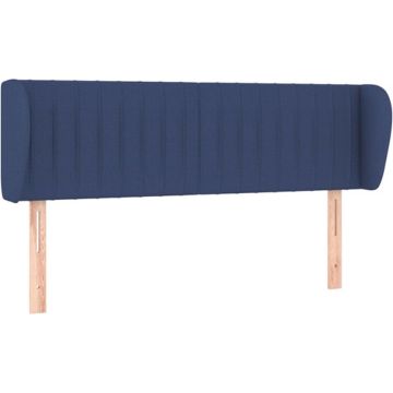 vidaXL Hoofdbord met randen 147x23x78/88 cm stof blauw