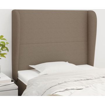 vidaXL Hoofdbord met randen 103x23x118/128 cm stof taupe