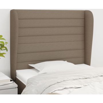 vidaXL Hoofdbord met randen 93x23x118/128 cm stof taupe