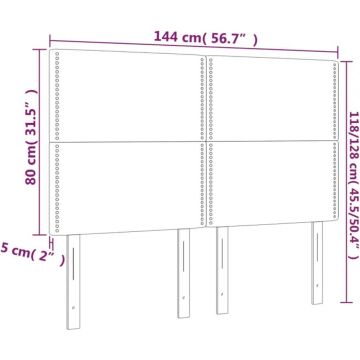 vidaXL Hoofdbord LED 144x5x118/128 cm fluweel donkergroen