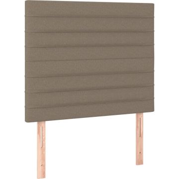 vidaXL Hoofdbord LED 80x5x118/128 cm stof taupe