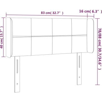 vidaXL Hoofdbord LED 83x16x78/88 cm stof crèmekleurig