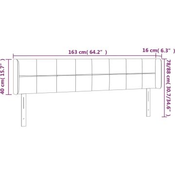 vidaXL Hoofdbord LED 163x16x78/88 cm fluweel donkerblauw