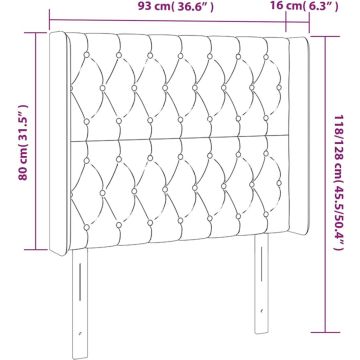 vidaXL Hoofdbord LED 93x16x118/128 cm stof donkerbruin