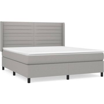 vidaXL-Boxspring-met-matras-stof-lichtgrijs-180x200-cm