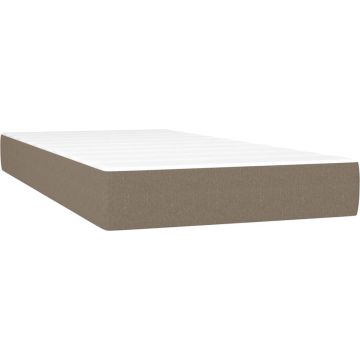 vidaXL Boxspring met matras stof taupe 90x200 cm