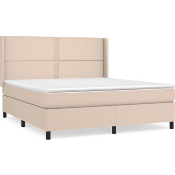 vidaXL-Boxspring-met-matras-kunstleer-cappuccinokleurig-180x200-cm