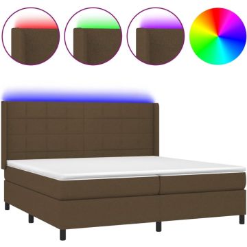 vidaXL-Boxspring-met-matras-en-LED-stof-donkerbruin-200x200-cm