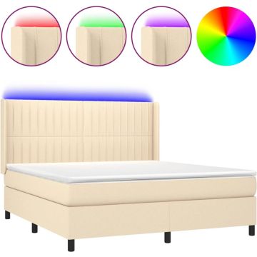 vidaXL-Boxspring-met-matras-en-LED-stof-crèmekleurig-180x200-cm