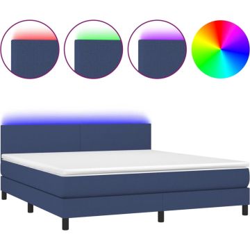 vidaXL-Boxspring-met-matras-en-LED-stof-blauw-160x200-cm