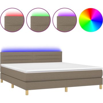 vidaXL-Boxspring-met-matras-en-LED-stof-taupe-180x200-cm