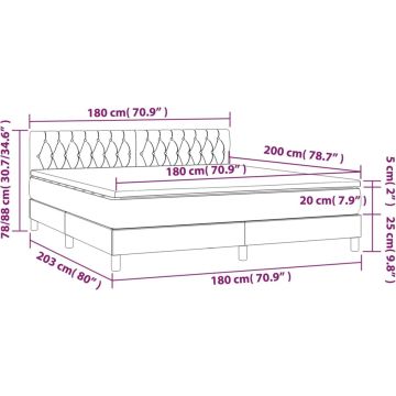 vidaXL-Boxspring-met-matras-en-LED-stof-donkerbruin-180x200-cm