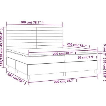 vidaXL-Boxspring-met-matras-en-LED-stof-zwart-200x200-cm