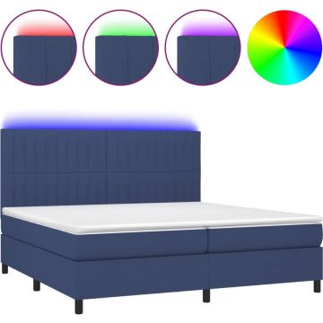 vidaXL-Boxspring-met-matras-en-LED-stof-blauw-200x200-cm