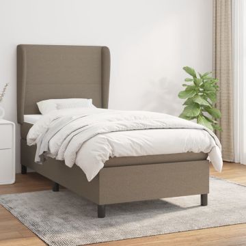 vidaXL Boxspring met matras stof taupe 80x200 cm