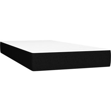 vidaXL Boxspring met matras stof zwart 90x190 cm