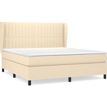 vidaXL-Boxspring-met-matras-stof-crèmekleurig-180x200-cm