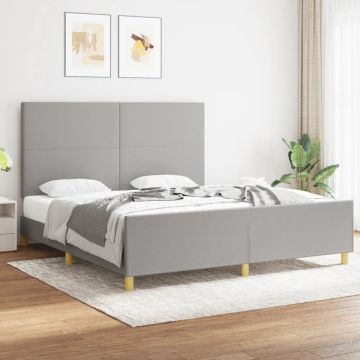 vidaXL Bedframe met hoofdeinde stof lichtgrijs 180x200 cm