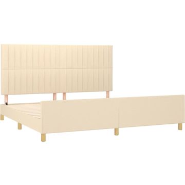 vidaXL-Bedframe-met-hoofdeinde-stof-crèmekleurig-200x200-cm