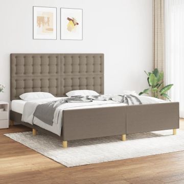 vidaXL Bedframe met hoofdeinde stof taupe 180x200 cm